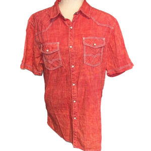 BKE Vintage 1967 Pearl Snap Button Western Style Button Down Shirt M